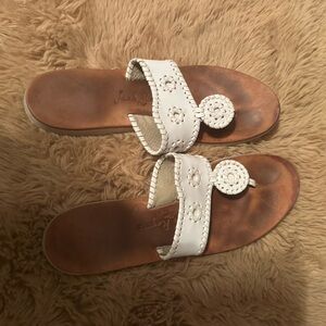 Jack Rogers White and Brown Sandals